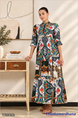 Tendenza Bohemian Tiered Maxi Dress