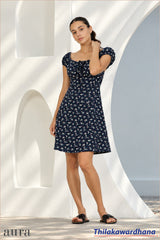 Aurelia Floral Tie Neck Dress