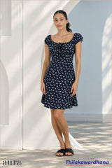 Aurelia Floral Tie Neck Dress