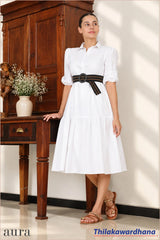 Aura Belted Midi Shirt Dress