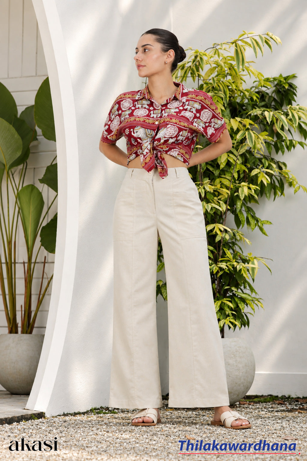 Akasi High Waist Linen Pant
