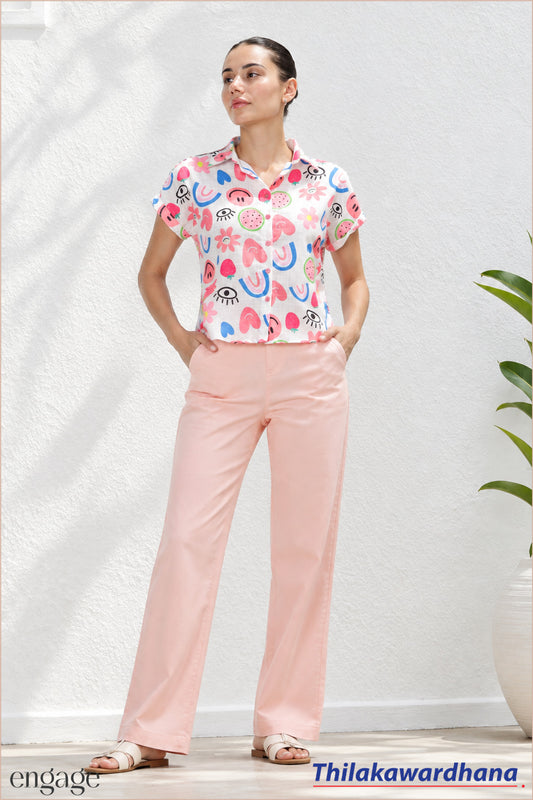 Engage Printed Folded Sleeve Shirt