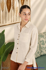 Engage Long Sleeve Linen Top