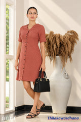 Aura Textured Button Dress
