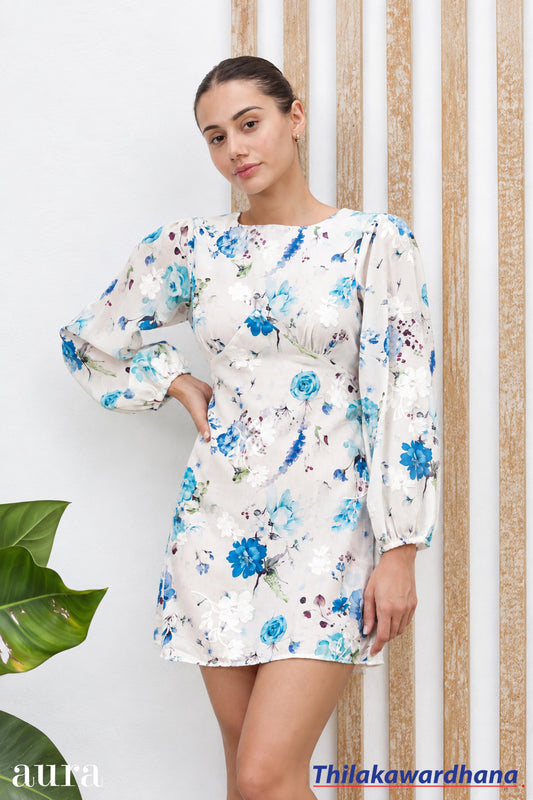Aura Strappy Back Floral Printed Dress
