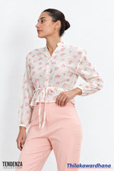 Tendenza Cutlone Drawstring Long Sleeve Top