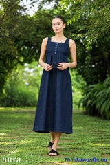 Aura Button Detail Denim Dress