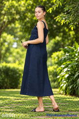 Aura Button Detail Denim Dress