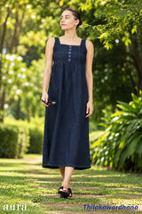 Aura Button Detail Denim Dress