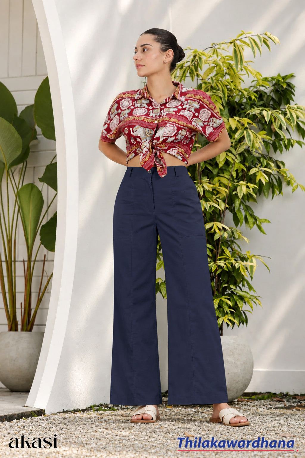 Akasi High Waist Linen Pant