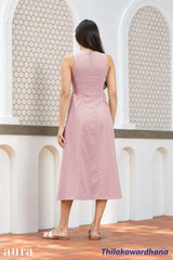 Aura Waist Pleated Midi Dress