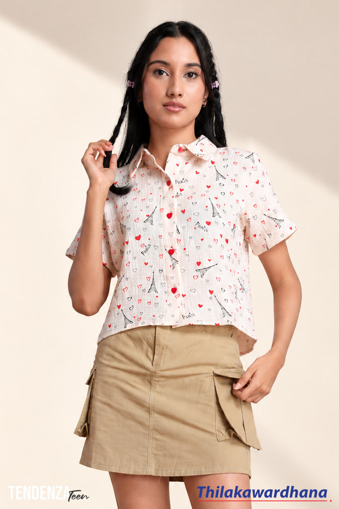 Tendenza Teen Paris Doodle Top