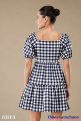 Aura Puff Sleeve Fit & Flare Dress