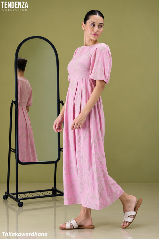 Tendenza Puff Sleeve Maxi Dress