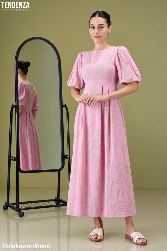 Tendenza Puff Sleeve Maxi Dress