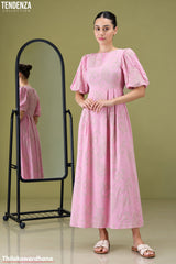 Tendenza Puff Sleeve Maxi Dress