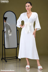 Tendenza Waist Knot Elegant Maxi Dress