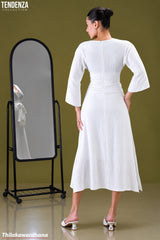 Tendenza Waist Knot Elegant Maxi Dress