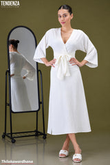 Tendenza Waist Knot Elegant Maxi Dress