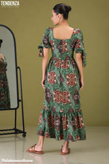 Tendenza Sweetheart Neckline Tiered Maxi Dress