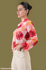 Bella Floral Print Asymmetric Hem Top