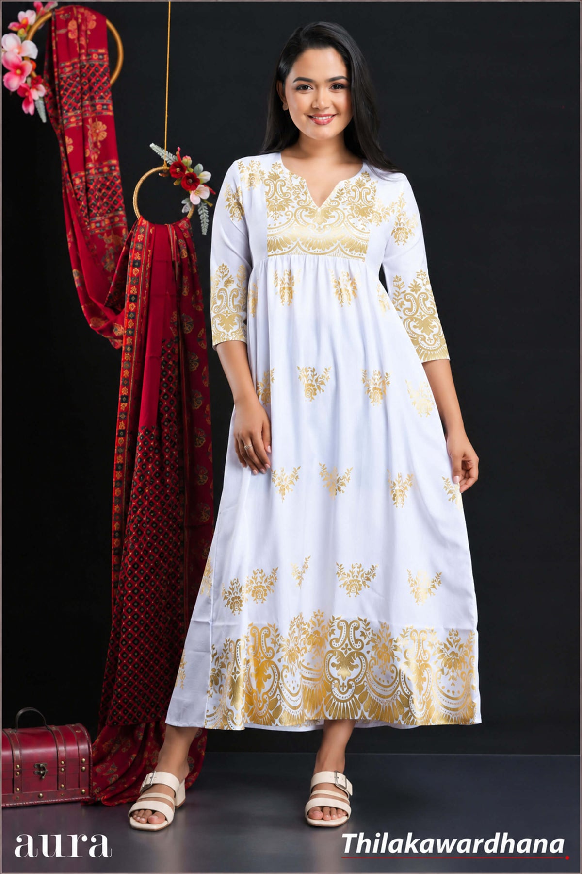 Aura Golden Grace Maxi Dress