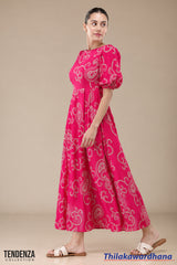 Tendenza Puff Sleeve Maxi Dress