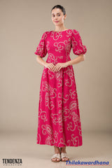 Tendenza Puff Sleeve Maxi Dress