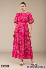 Tendenza Puff Sleeve Maxi Dress