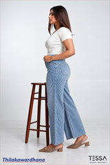 TESSA Vintage Wash Striped Denim Pant
