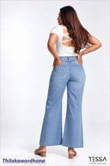 TESSA Vintage Wash Striped Denim Pant