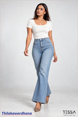 TESSA Vintage Wash Striped Denim Pant