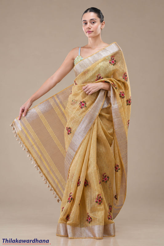 Embroidered Cotton Saree