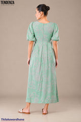 Tendenza Puff Sleeve Maxi Dress