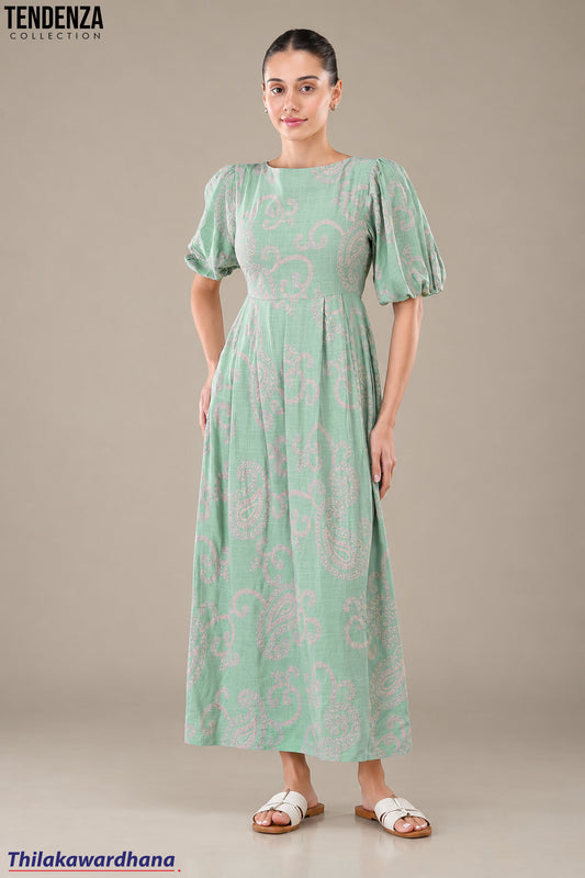 Tendenza Puff Sleeve Maxi Dress