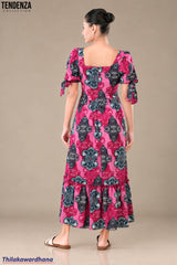 Tendenza Sweetheart Neckline Tiered Maxi Dress
