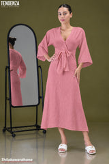 Tendenza Waist Knot Elegant Maxi Dress