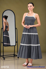 Aura Strappy Lace Detailed Midi Dress