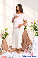Tendenza Puff Sleeve Smocked Maternity Top