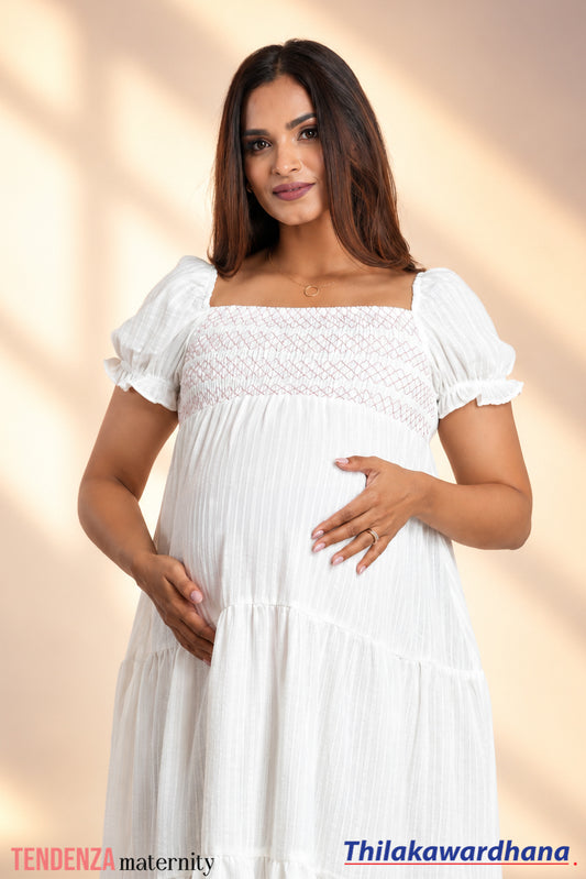 Tendenza Smocked Maternity Dress
