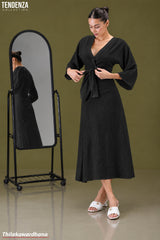 Tendenza Waist Knot Elegant Maxi Dress