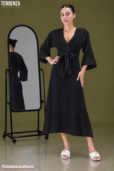 Tendenza Waist Knot Elegant Maxi Dress
