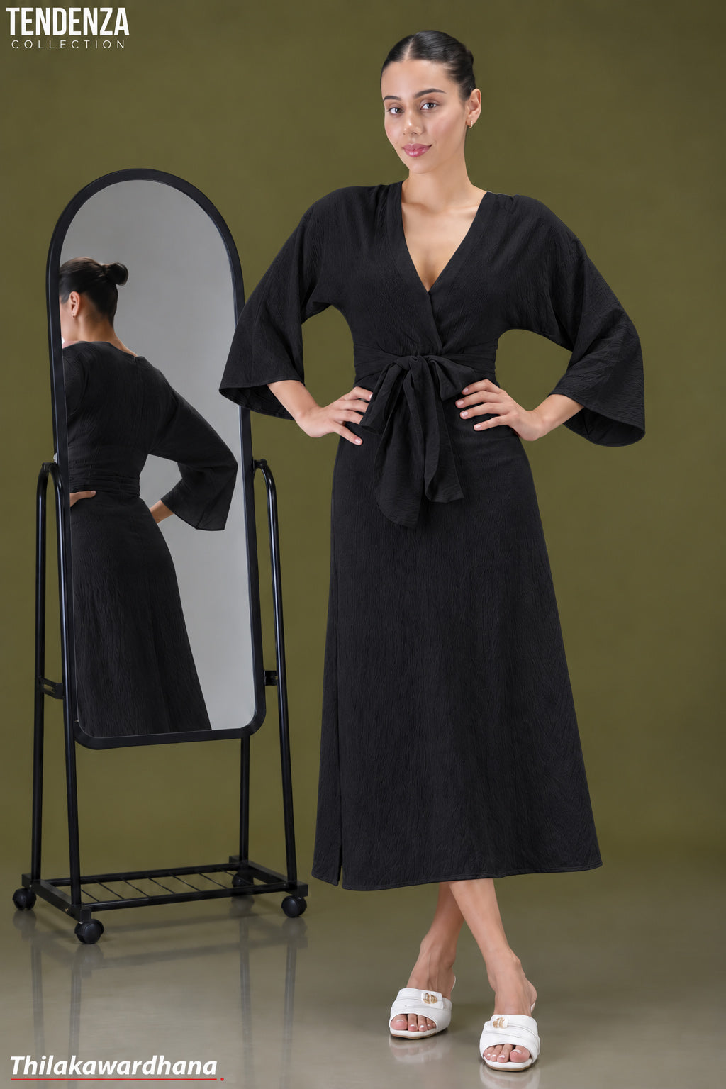 Tendenza Waist Knot Elegant Maxi Dress