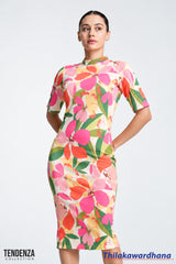 Tendenza High Neck Bodycon Dress