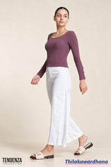 Tendenza Scoop neckline Long Sleeve Top