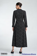 Tendenza Shawl Collar Wrap Maxi  Dress