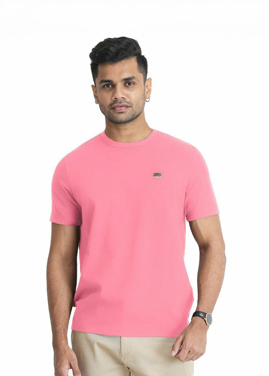 Moose Comfort Fit Crew Neck T Shirt - Cradle Pink