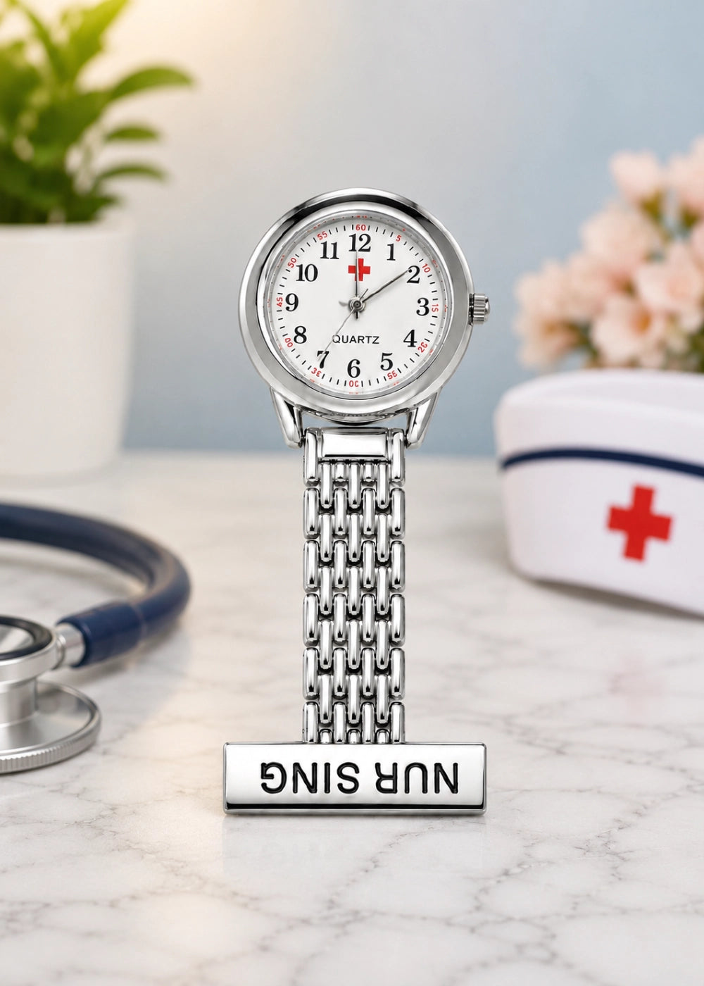 Elegant Nurse Watch – Silver