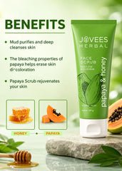 Jovees Papaya and Honey Mud Face Scrub - 100g
