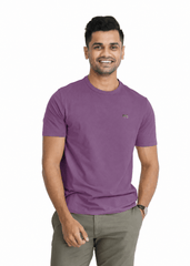 Moose Comfort Fit Crew Neck T Shirt - Purple
